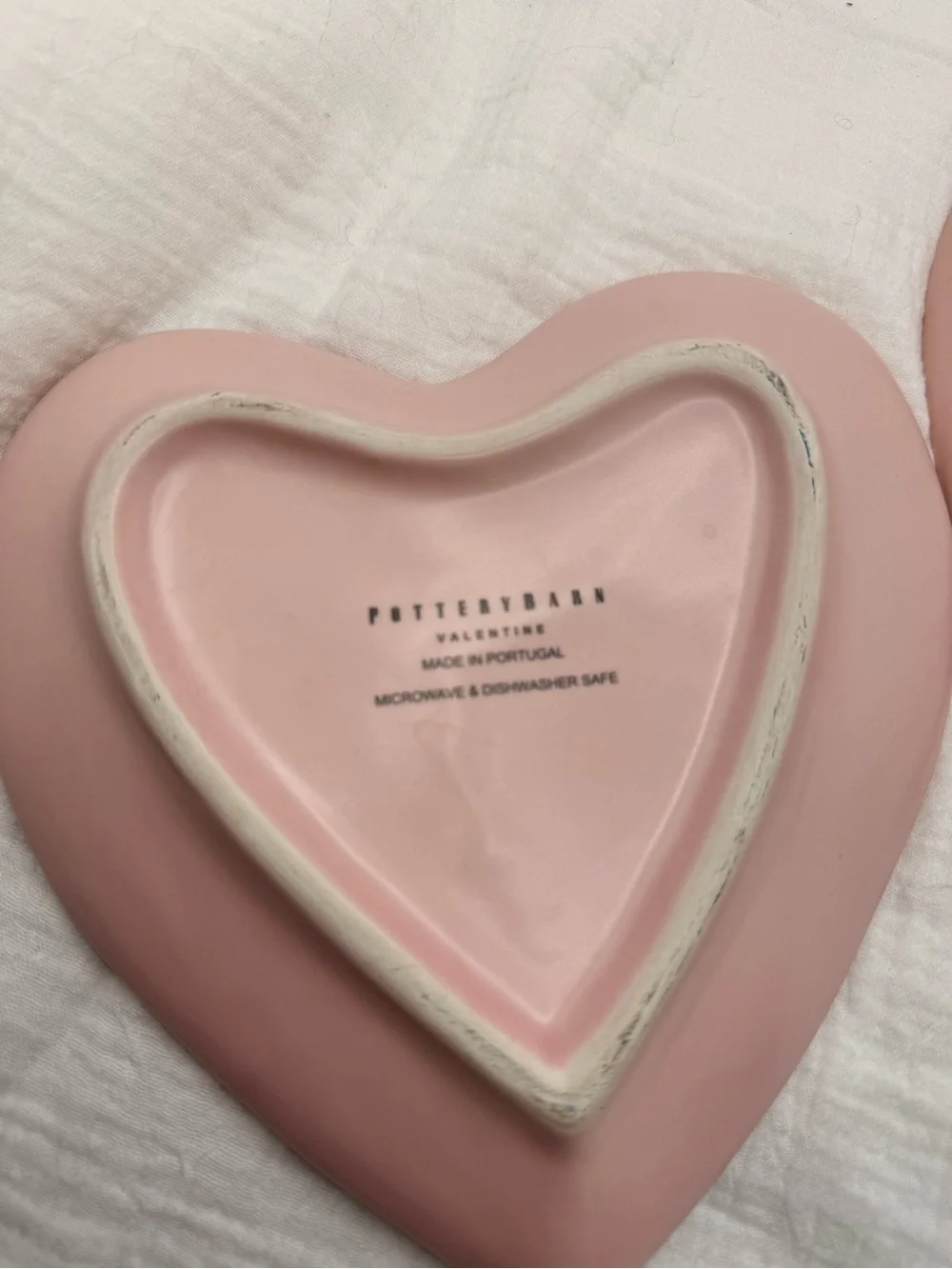 Pottery Barn Pink Heart Dishes - 